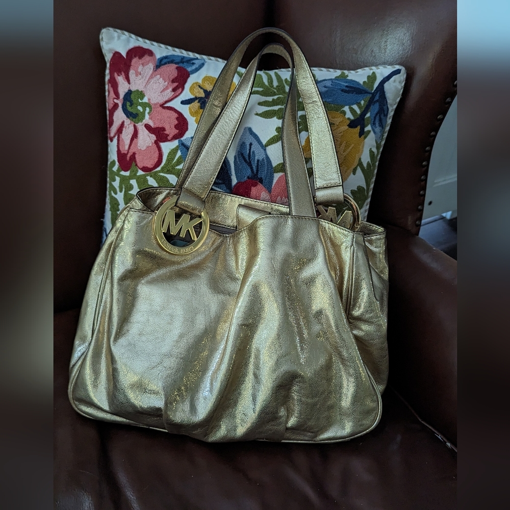 Michael kors metallic gold purse